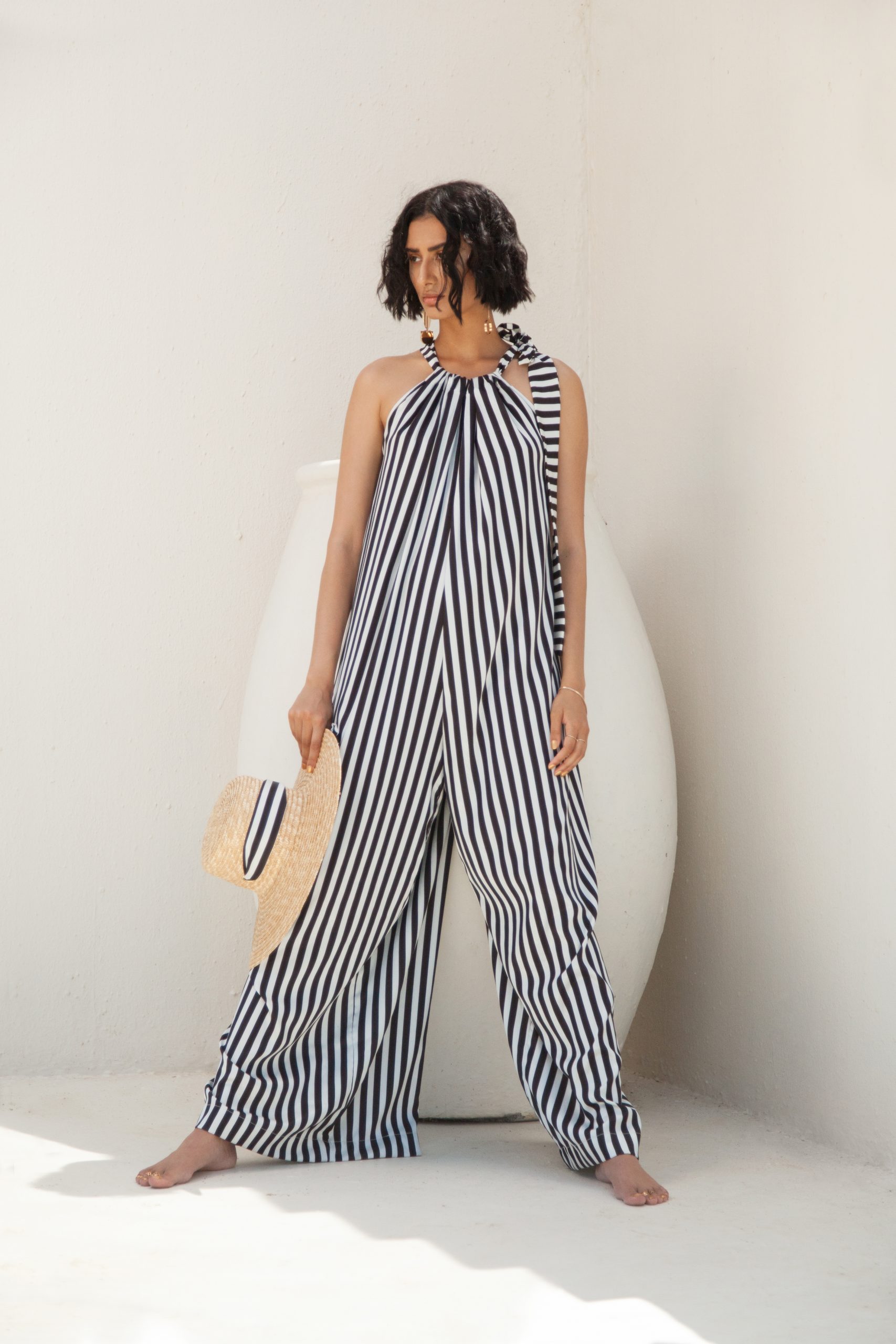 Striped flowy dress vacation style