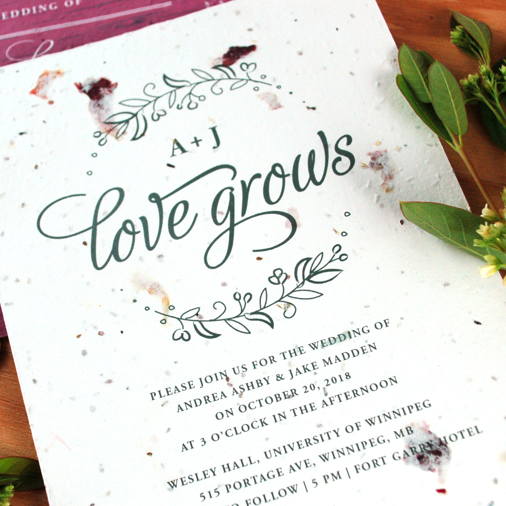 Seed Paper invitation card
