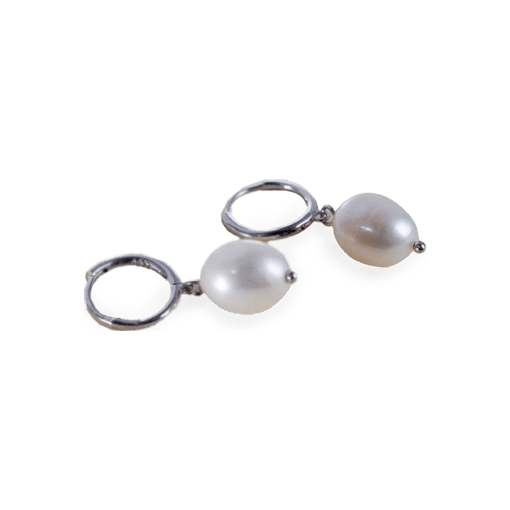 Silver Baroque Pearl Earrings 3